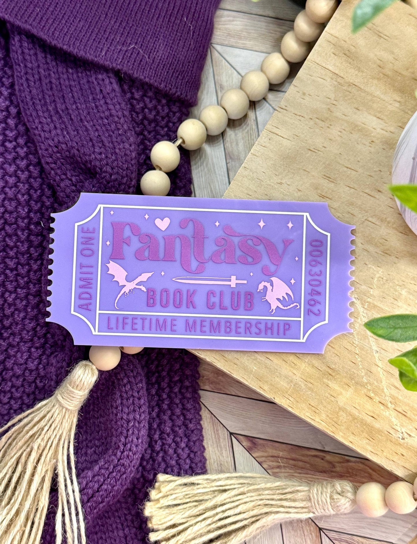 Bookish Shelf Sitter and Decor with Reading Tickets