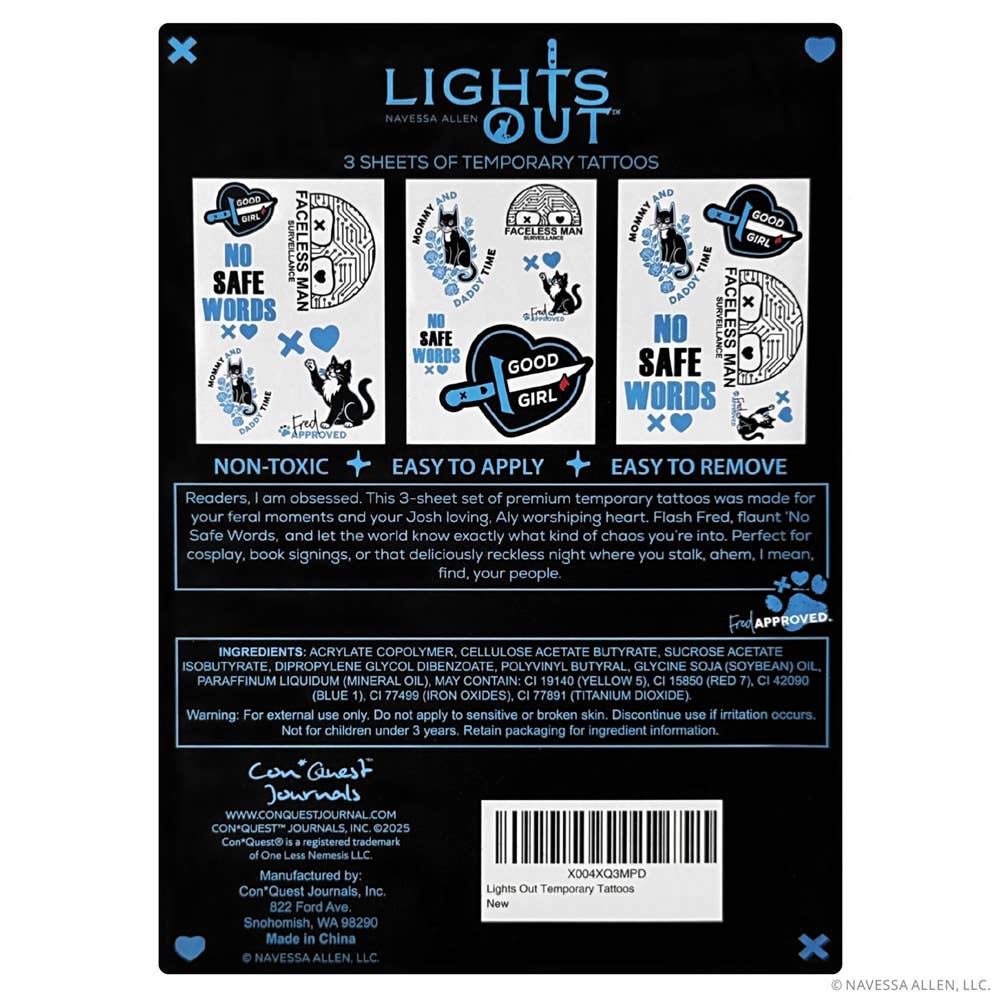 Lights Out Temporary Tattoos (15-Pack)