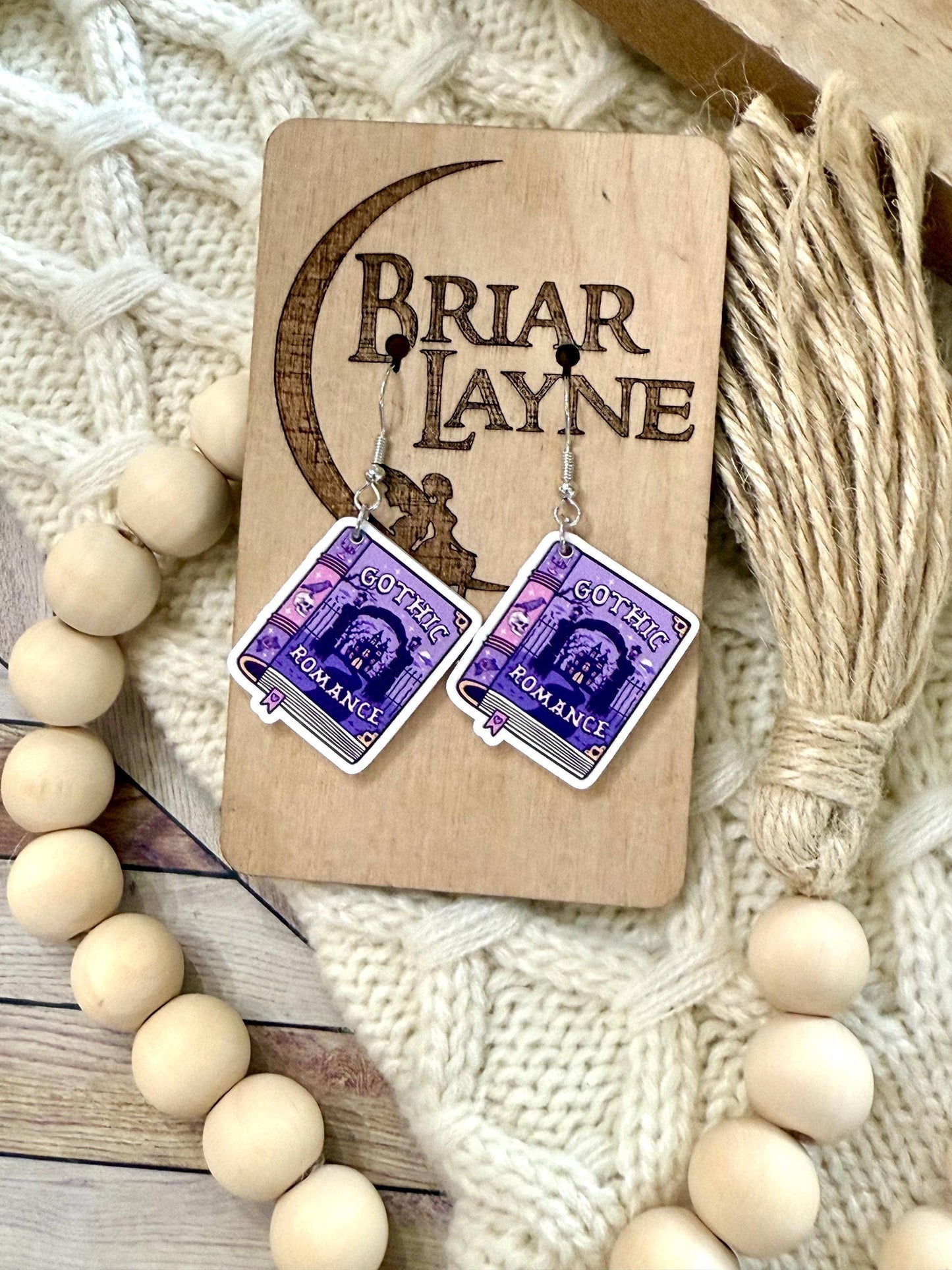 Gothic Romance and Book-Themed Earrings