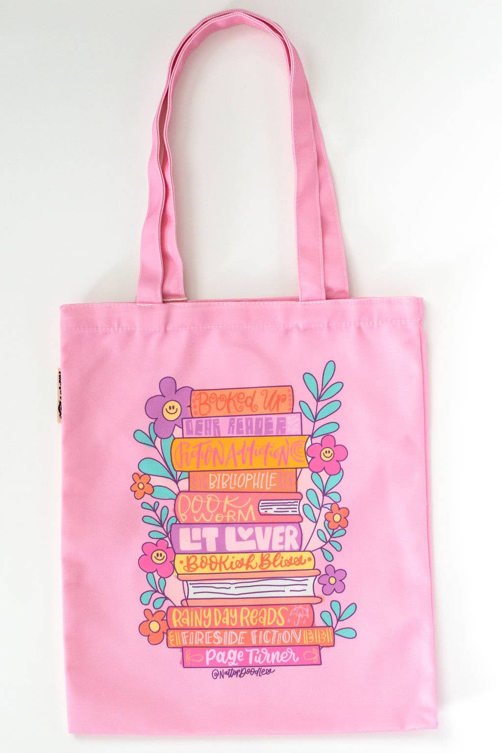 Rad Readers Bookish Literary Book Pink Bookworm Tote Bag