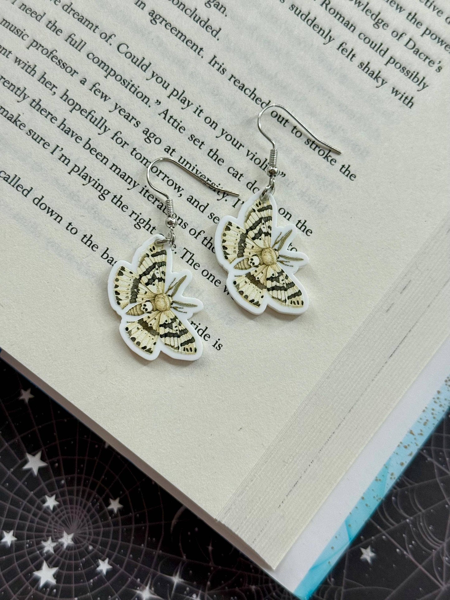 Dark Moth Witch Goth Insect Earrings