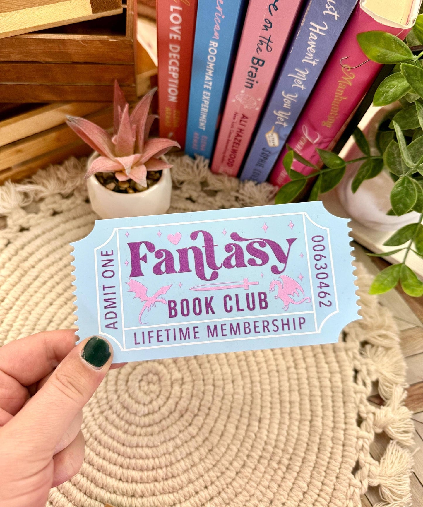 Bookish Shelf Sitter and Decor with Reading Tickets