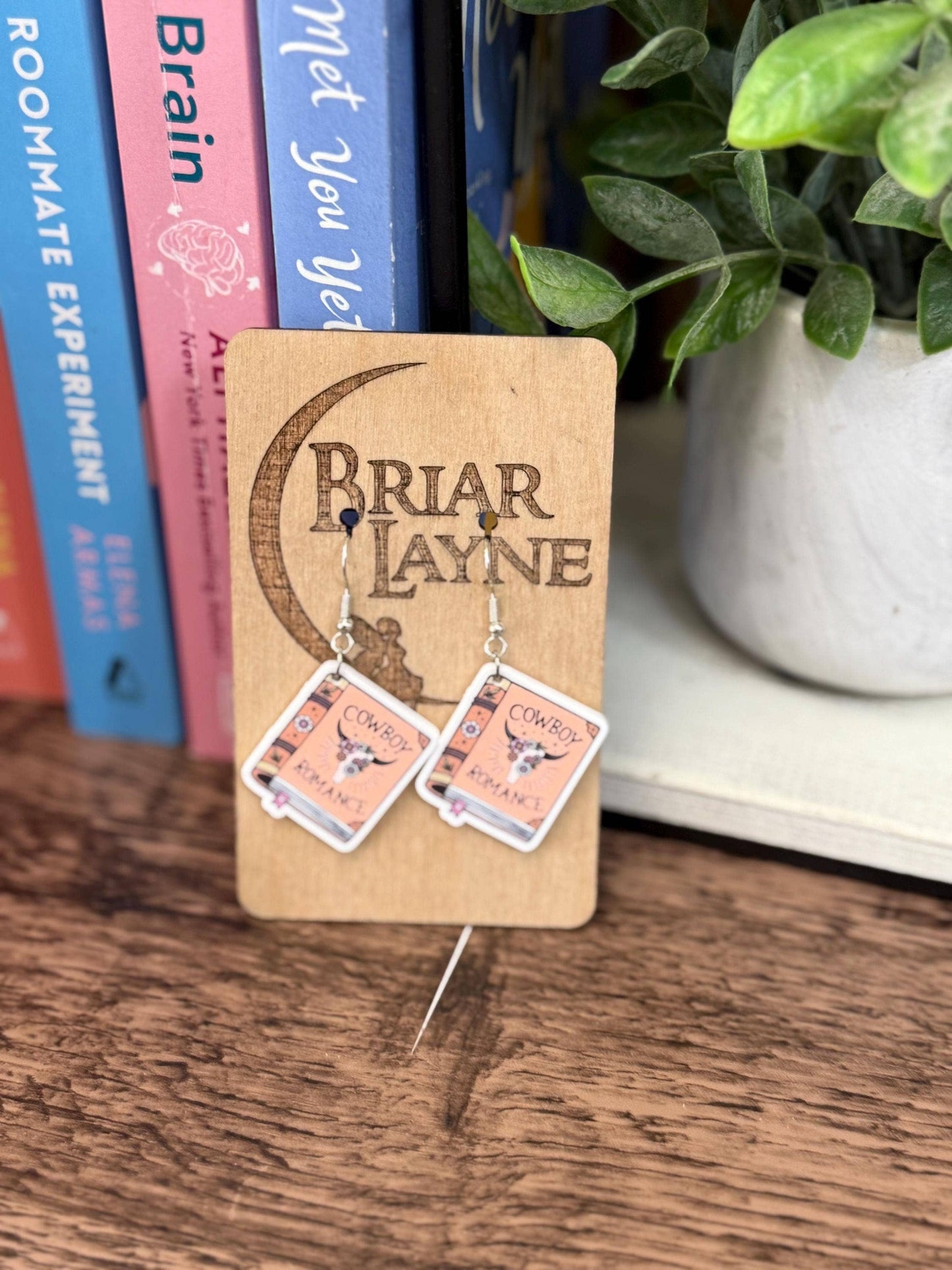 Cowboy & Romance Themed Book Earrings