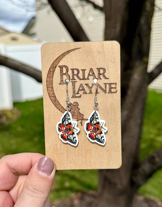 Dark Moth Witch Goth Insect Earrings