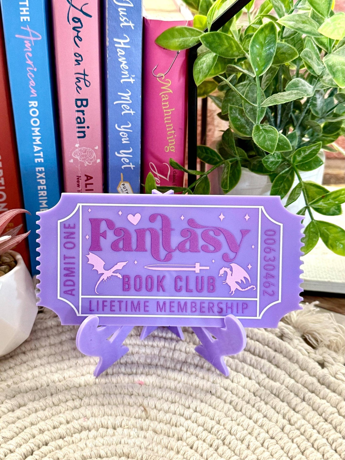 Bookish Shelf Sitter and Decor with Reading Tickets