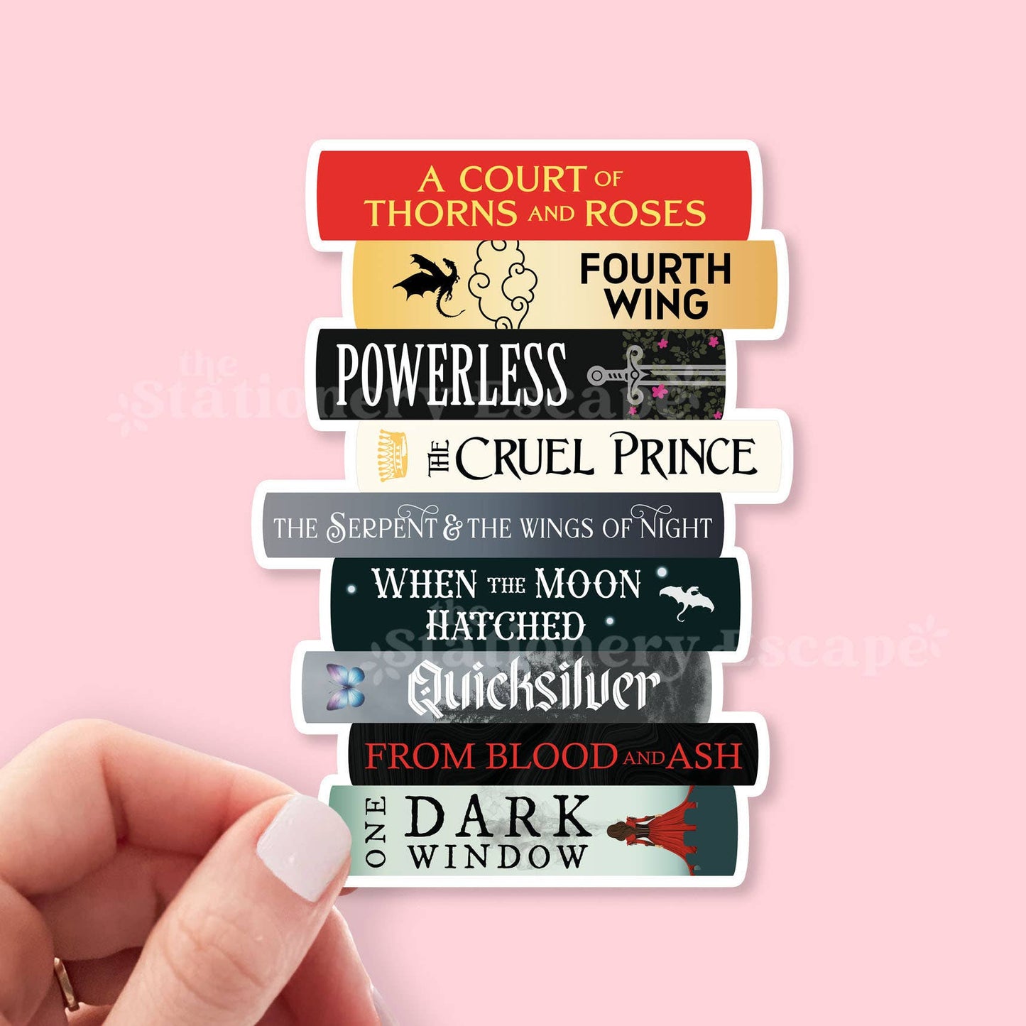 Romantasy Book Stack Sticker