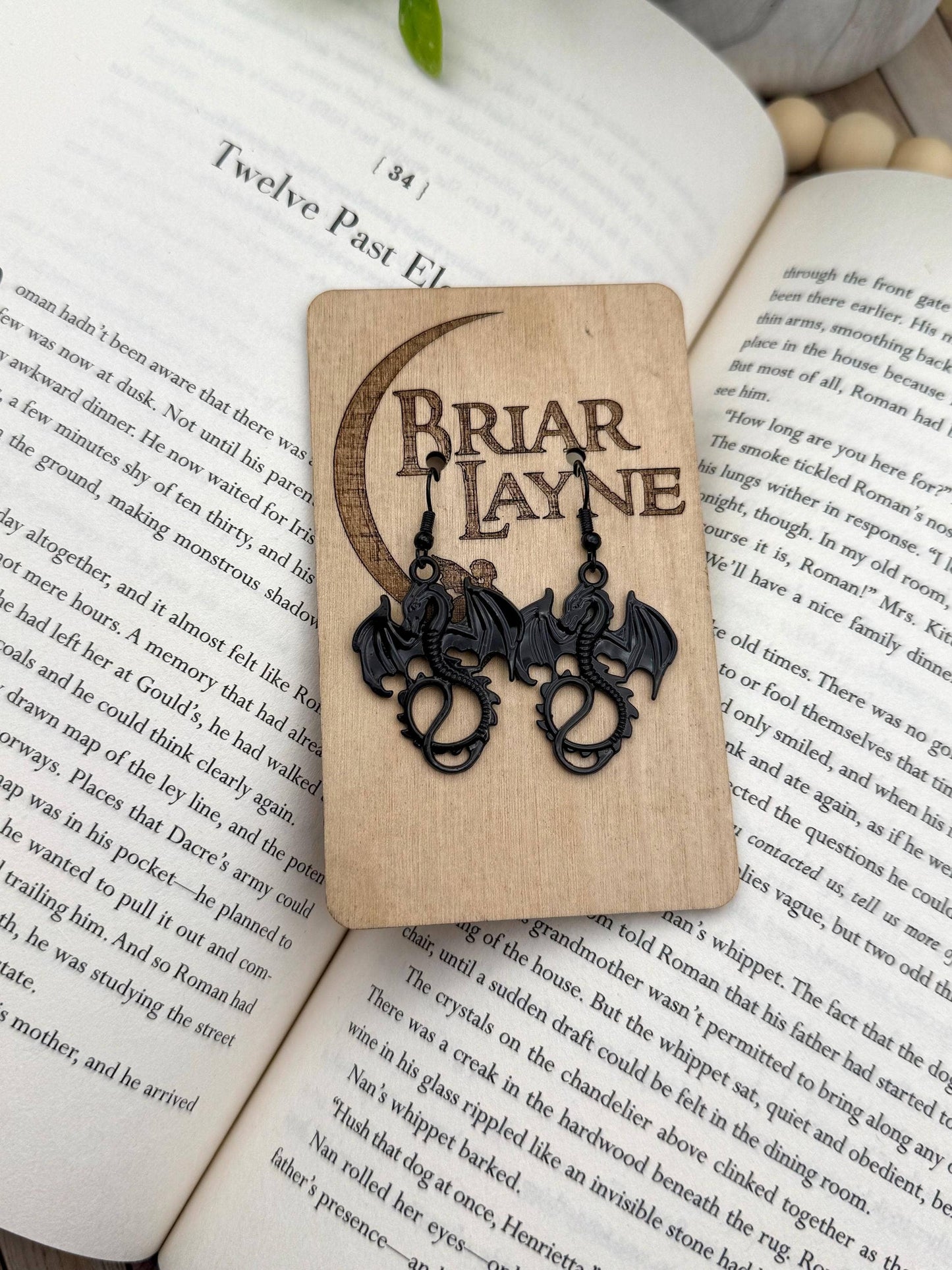 Dragon & Book Fantasy Reading Earrings