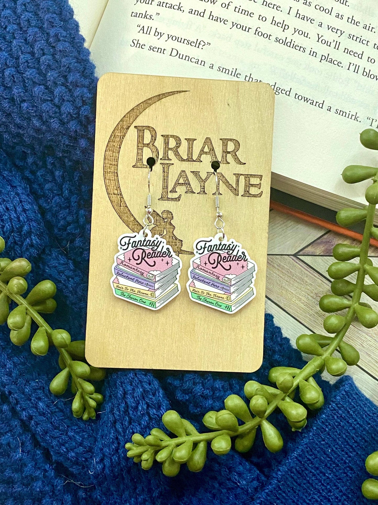 Fantasy Book-Themed Earrings for Readers