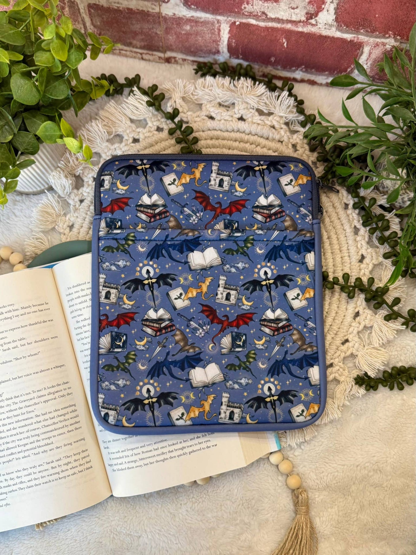 8x10 Dragon Book Sleeve | Book Sleeve | Kindle Storage