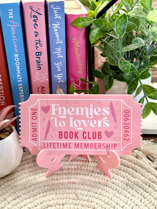 Bookish Shelf Sitter and Decor with Reading Tickets